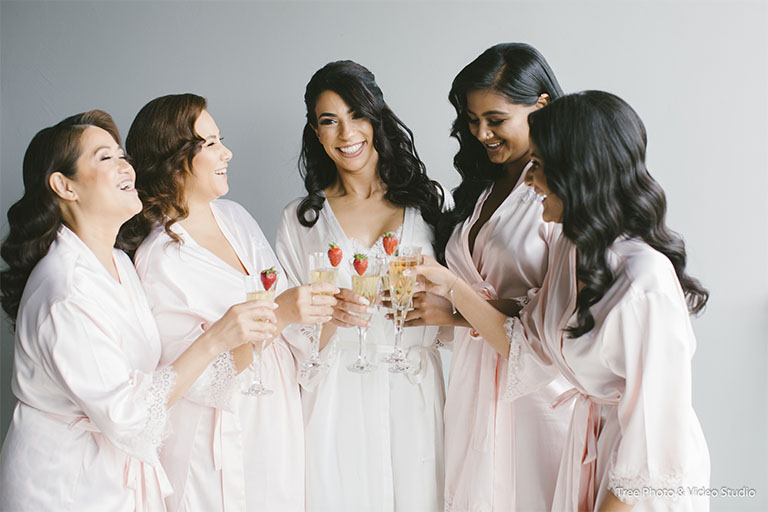 Bride with her bridesmaid