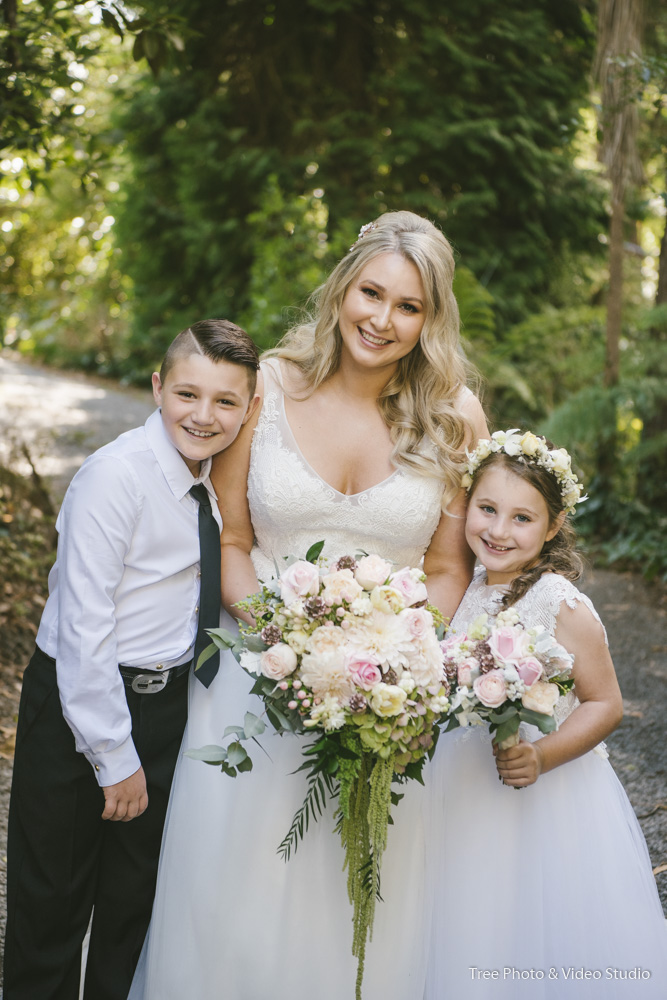 Wedding Family Photos for Bride with flower girl and page boy