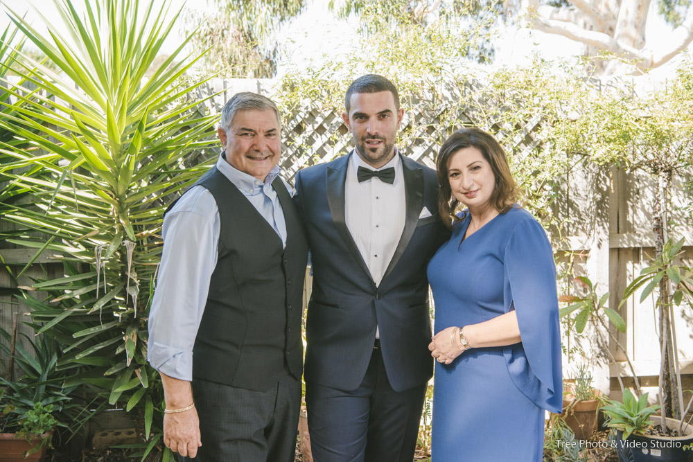 Wedding Family Photo for Groom with his parents