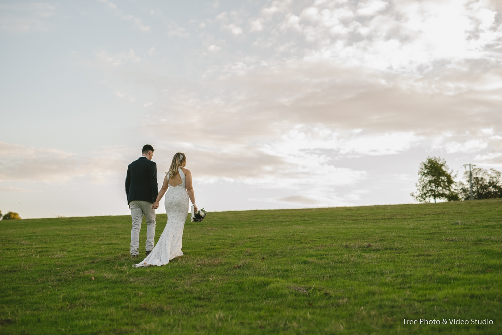 A wedding photo under a perfect timeline