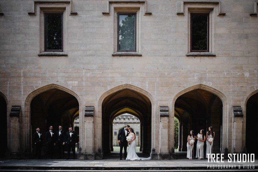 Melbourne wedding photographer takes photo of bridal party shot